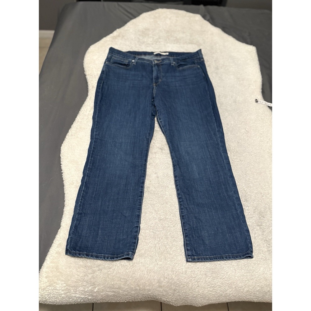 Levi's Classic Straight Women's Blue Denim Jeans Size 16W Plus Pants Stretch